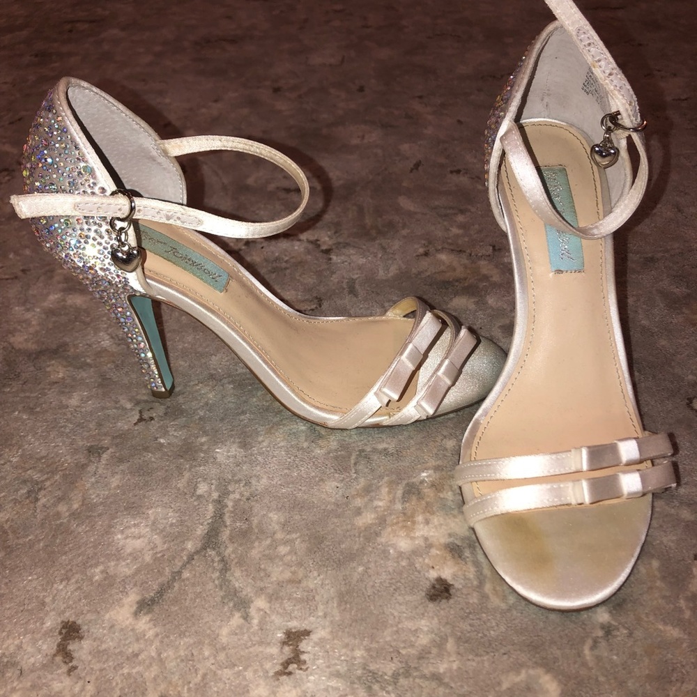 Betsey Johnson white heels